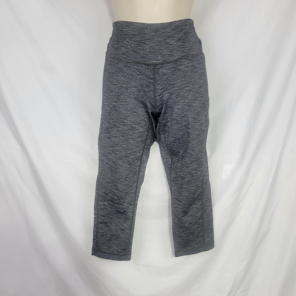 Pre-loved ATHLETA Women's Black/Gray Crop Active Leggings Sz M